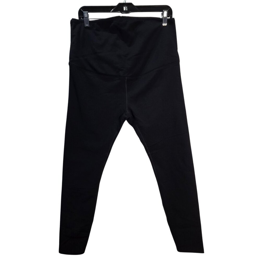 NWOT | Black High Waisted Maternity Support Leggings Activewear Thick Knit | Lar